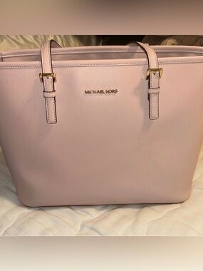 Michael Kors Blush Pink Saffiano Leather Tote with Gold Hardware